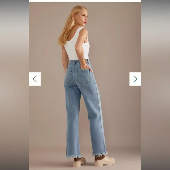 Anthropologie seventy + mochi Mabel high waisted wide leg jeans - Picture 2 of 16